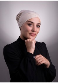 Resim Halven Bej Pratik Hazır Geçmeli Iç Bone Viskon Kumaş Çapraz Tek Bantlı 3 Bej 