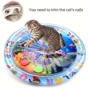 Resim 1 Kedi için Şişme Su Sprey Pedi - Dayanıklı PVC, Etkileşimli Deniz Hayatı Yüzme Dairesi Renkli Oyuncaklar ile, Tırmanma ve Koltuk Yastığı için İdeal, Orta Irk Önerisi, Şarj Edilmeyen Bulmaca Çözme Tasarımı, Kedi Su Oyuncağı|Çizgi Film Desenli Pedi|Polivinil Klorür Malzeme, Pilsiz 