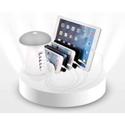Resim Milano 5 USB Girişli Mushroom Şarj & LED Masa Lambası 
