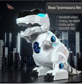 Resim Vardem Oyuncak K-1 Gear Şeffaf Gövdeli Işıklı Sesli Yürüyen T-rex Robot Dinozor Yeşil Çok Renkli 