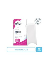 Resim Veet Pure Hassas Ciltler İçin Bacak & Vücut Bölgesi Ağda Bandı 40'lı 
