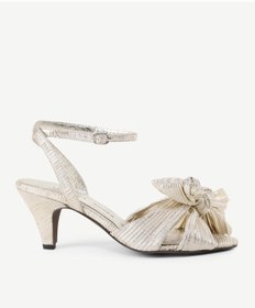 Resim Yargıcı Pilise Kumaşlı Topuklu Sandalet Altın 