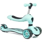 Resim Toys Oturaklı Çocuk Scooter 3 Tekerlekli Led Işıklı Scooter Yükseklik Ayarlı 1-5 Yaş Scooter Turkuaz 