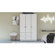 Resim Metalia Gm 854 Home 3 Kapılı 2 Çekmeceli Düğme Kulplu Gardırop 