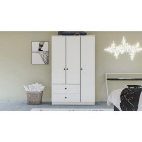 Resim Metalia Gm 854 Home 3 Kapılı 2 Çekmeceli Düğme Kulplu Gardırop 