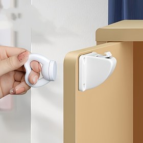 Resim 1Set Güvenlik Manyetik Dolap Kilidi İki Kilitleme Gövde Manyetik Koruyucu Dolap Kilidi Dolap Çekmece Kapı Kilidi Saniyeler İçinde Kolayca Kurulum Gerekli Olmayan Manyetik Dolap Kilidi 