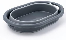 Resim Katlanır Çamaşır Sepeti - Çamaşır Sepeti Gri, Organizer, Düzenleyici, Çok Amaçlı Sepet 