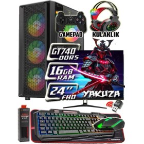 Resim Warbox Yakuza 24" Monitör Xeon X5650 16GB Ram 256GB SSD 250GB HDD GT740 Ddr5-4gb E.kartı Gaming Takım Bilgisayar 
