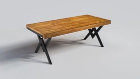 Resim NTConcept Veni Doğal Ahşap Yemek Masası - AMZ-maym0060 (85 x 200 cm) 