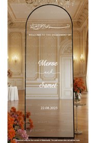 Resim Matris Düğün Nişan Söz Kına Ayna Yazısı Kişiselleştirilebilir Organizasyon Beyaz 