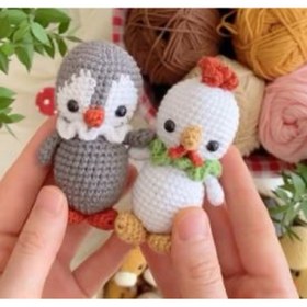 Resim designbyoykum Amigurumi El Örgüsü Horoz Ve Penguen Oyun Arkadaşı Oyuncak 