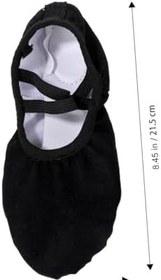 Resim VANZACK 1 Çift Dans Ayakkabıları Yürümeye Başlayan Bale Ayakkabıları Bölünmüş Taban Balesi Yumuşak Deri Bale Ayakkabıları Çocuk Terlik Kız Çocuk Inek Derisi Bayan Ayakkabıları Bağcıklı 