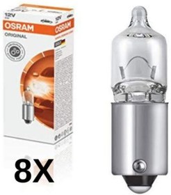 Resim Bmw İç Aydınlatma Ampulü 12v 5w Civalı Mercekli Osram Ba9s 64111-095.022 8 Adet 