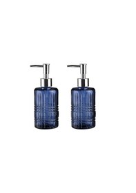 Resim Banyo Seti Cam Sıvı Sabunluk 2 Adet,kristal Desenli Mavi 300ml 6, Çok Renkli 