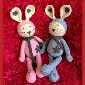 Resim Uykucu Tavşan - Amigurumi - Pembe 