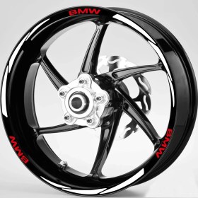 Resim Hediyelikevi Kırmızı Bmw Yazılı 3 Parçalı Reflektif Beyaz Jant Şeridi 