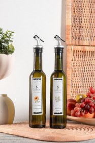 Resim Znp Home Oilcan | Amber 2'Li Yağdanlık 375 ml Zeytinyağ Sıvıyağ Şişesi Sızdırmaz Kapaklı Yağdanlık 