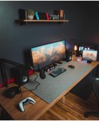 Resim garaccu Ofis Çalışma Masası Için Keçeden Masa Mouse Matı Pad 60x160 Cm (ÖZEL ÖLÇÜ) 