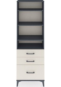 Resim Arges Dolap 4 Raflı 3 Çekmeceli 60x30x182 Antrasit-aytaşı Antrasit 