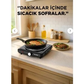 Resim Ergin Group Termostatlı Ayarlanabilir Elektrikli Pleyt Tekli Ocak 1500 Watt 
