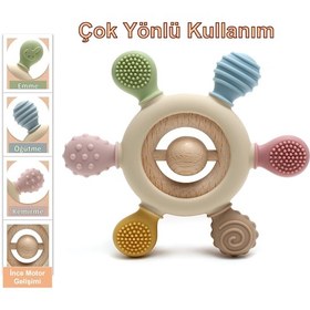 Resim Tutobaby Bebek Diş Kaşıyıcı Halka Dümen Bej Renk Dişlik Bej 