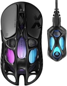 Resim GravaStar Mercury X Pro Kablosuz Oyun Faresi - 32.000 DPI PAW 3950 Sensör, 8.000Hz Yoklama Hızı, Magnezyum Alaşımlı İçi Boş Çerçeve, RGB Aydınlatma, 5 Programlanabilir Düğme, Üç Modlu (Siyah) 
