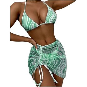 Resim Evelina Yeşil 3'Lü Bikini Set 