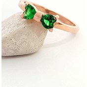 Resim Zirkon Taşlı Rose Altın Kaplama Gümüş Yüzük 