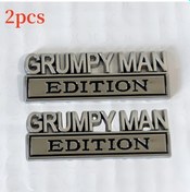 Resim Lumaworld 2pcs Grumpy For Man Edıtıon Siyah Ve Beyaz 3d Metal Araç Rozeti Çıkartmaları 