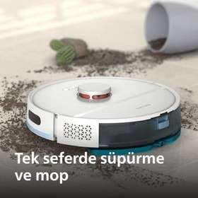 Resim Philips HomeRun 2000 Islak & Kuru Robot Süpürge -yüksek emiş, halı algılama, LDS radar, 70 günlük otomatik boşaltma istasyonu, HomeRun uygulaması, Arctic White (XU2100/25) 