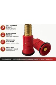 Resim Aed Yangın 1 Inç Pirinç Nozul/ Pirinç Lans/ Sis ve Jet Akışlı Yangın Dolabı Lansı (25MM)/1 Inç Yangın Hortumu/yangın Hortum Nozul 