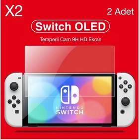 Resim Gd 34 Nintendo Switch OLED Temperli Cam Ekran Koruyucu 2 Adet 9h 