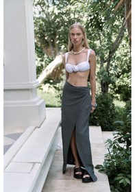 Resim Mai Collection Mai Studios Co. Fabriyonto Asimetrik Antrasit Uzun Etek Antrasit 