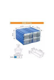 Resim Sembol Plastik Oval 4 Çekmeceli Kutu Y-114 1 Koli (24 ADET) 