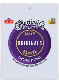 Resim Martin Co M140 "original M140" Bronze Akustik Gitar Teli Light 12-54 
