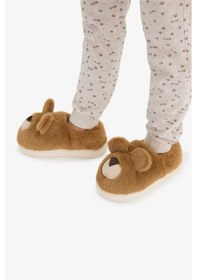 Resim Defacto Kız Çocuk Ayı Temalı Düz Taban Panduf F1921a825wngr2 Gri 