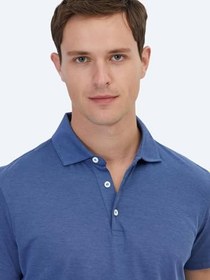 Resim Lacivert Polo Yaka Pamuk Karışımlı T-Shirt 