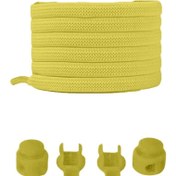 Resim Heel'sUp Sarı Yassı Akıllı Kilitli Elastik Ayakkabı Bağcık / Elastic Shoelace Yellow Flat 