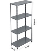 Resim Uzmangrupraf Uzman Grup Raf 4 Kat 2 Metre Çelik Raf-Depo Rafı-Arşiv Rafı 