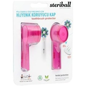 Resim Şarjlı Pilli Diş Fırçaları İçin Hijyenik Diş Fırçası Koruma Kabı-2'li Pembe X 2 