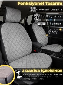 Resim Toyota Corolla Efsane Kasa Uyumlu 2'li Süet Oto Koltuk Minderi Universal Oto Aksesuar A3 
