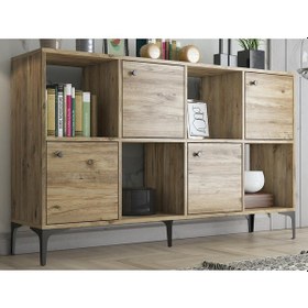 Resim Bessonshome Wood'N Love Satürn 4 Kapaklı Metal Ayaklı Çok Amaçlı Dolap Konsol (529964611) 