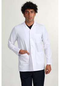 Resim Başak Ceket Boy Erkek Gömlek Yaka Doktor Hemşire Öğretmen Önlüğü Beyaz 