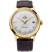 Resim Orient Bambino Ra-ac0m01s30b Kurmalı Otomatik Deri Kahverengi Beyaz Kadran 38 Mm Erkek Kol Saati Altın 