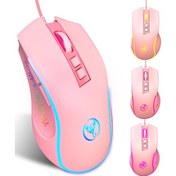 Resim Mufunye "hxsj X100 Renkli Aydınlatmalı 3600dpı Oyun Faresi - Ergonomik Tasarım, 7 Renk Işık Efekti" Optik 