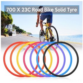 Resim Konesam 700 23c Poliüretan Solid Yol Bisikleti Lastiği - Delinmez, Hava Atmadan, Dayanıklı, Mor 