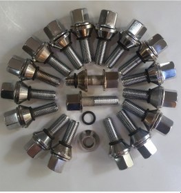 Resim Bijon Takımı Krom Kaplı M12x1.5 - Aa=19mm Dış=28 Mm Tam boy:54 