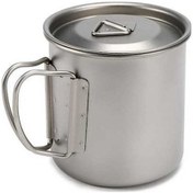 Resim Pazly Ultralight Titanyum Bardak Taşınabilir Saplı 300/400/450/750ml Gümüş Gümüş 