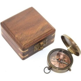 Resim Himarry Ahşap Kutulu Pirinç Pusula 