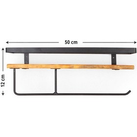 Resim Dekoratif Ahşap Ve Metal Baharatlık Çok Amaçlı Mutfak Banyo Rafı 